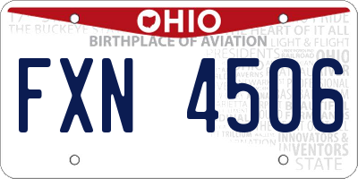 OH license plate FXN4506