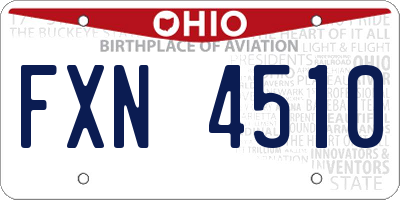OH license plate FXN4510