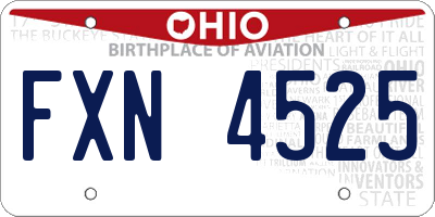 OH license plate FXN4525