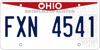 OH license plate FXN4541