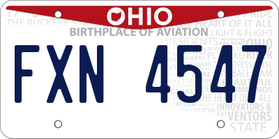 OH license plate FXN4547