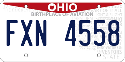 OH license plate FXN4558