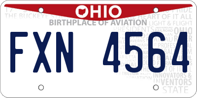 OH license plate FXN4564