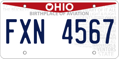 OH license plate FXN4567