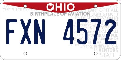 OH license plate FXN4572