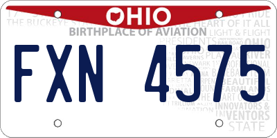 OH license plate FXN4575