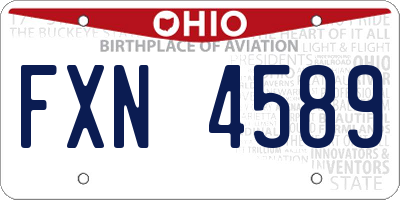 OH license plate FXN4589
