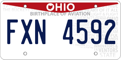 OH license plate FXN4592