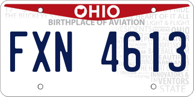 OH license plate FXN4613