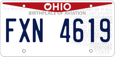 OH license plate FXN4619