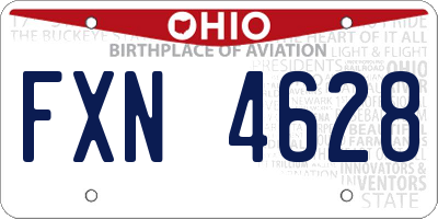 OH license plate FXN4628