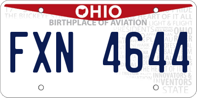 OH license plate FXN4644