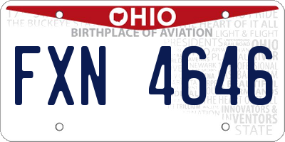 OH license plate FXN4646