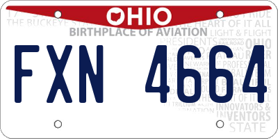 OH license plate FXN4664