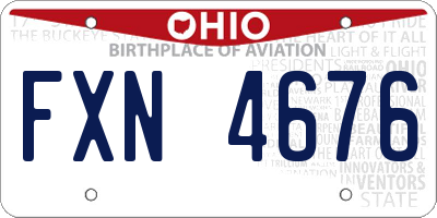 OH license plate FXN4676
