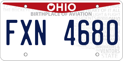 OH license plate FXN4680