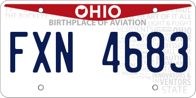 OH license plate FXN4683