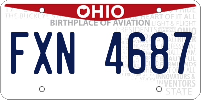 OH license plate FXN4687