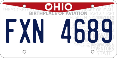 OH license plate FXN4689