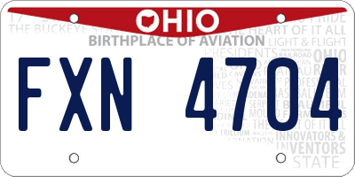 OH license plate FXN4704