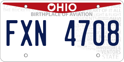 OH license plate FXN4708