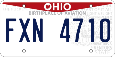 OH license plate FXN4710