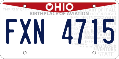 OH license plate FXN4715
