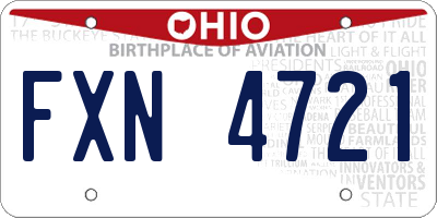 OH license plate FXN4721