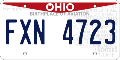 OH license plate FXN4723