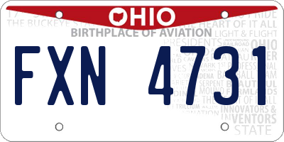 OH license plate FXN4731