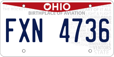 OH license plate FXN4736