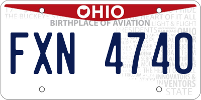 OH license plate FXN4740