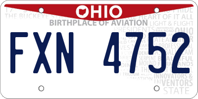 OH license plate FXN4752