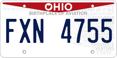OH license plate FXN4755