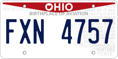 OH license plate FXN4757