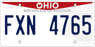 OH license plate FXN4765