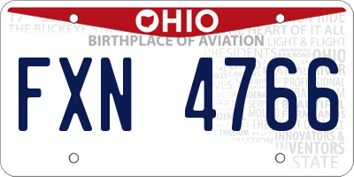 OH license plate FXN4766