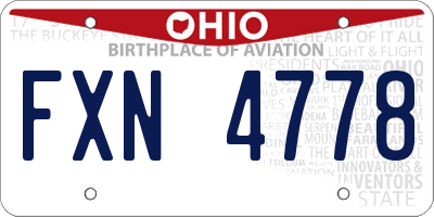 OH license plate FXN4778