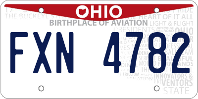 OH license plate FXN4782