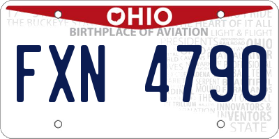 OH license plate FXN4790