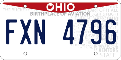 OH license plate FXN4796