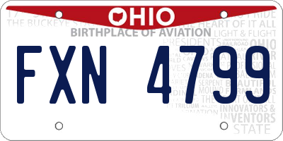 OH license plate FXN4799