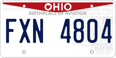 OH license plate FXN4804