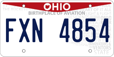 OH license plate FXN4854