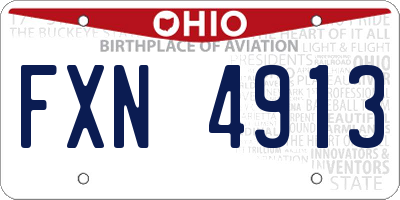 OH license plate FXN4913