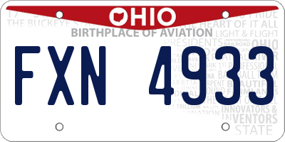 OH license plate FXN4933