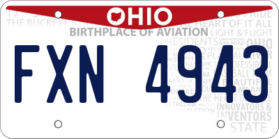 OH license plate FXN4943