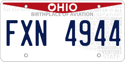 OH license plate FXN4944