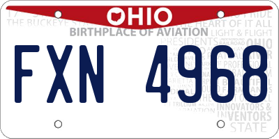 OH license plate FXN4968