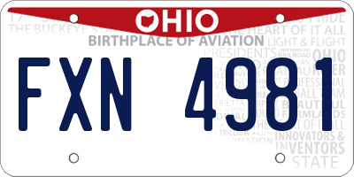 OH license plate FXN4981